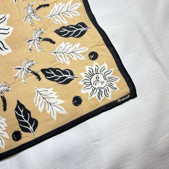 Madewell 100% Organic Cotton Sun Palm Tree Bandana Scarf 21 1/2 x 21 1/2 New - Picture 9 of 9